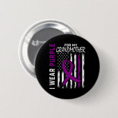 Paarse grootmoeder oma pancreaskanker bewust ronde button 5,7 cm (Voorkant /achterkant)