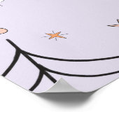 Paarse Groovy Ghost Baby shower Welkomstteken Poster (Hoek)