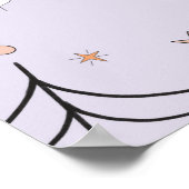 Paarse Groovy Ghost Birthday Welkomstteken Poster (Hoek)