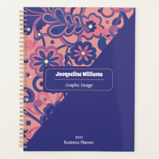 Paarse Groovy Psychedelische Jaren 60 70 Florale  Planner