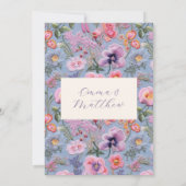 Paarse grote bloemenborduurwerk maximalistische br bedankkaart (Achterkant)