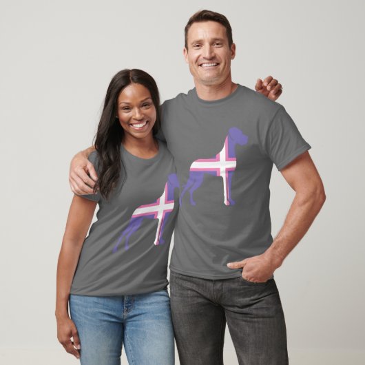 Paarse Grote Dane T-shirt (Unisex)