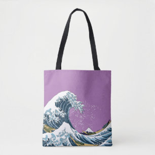 Paarse Grote Golf van Kanagawa Modern Pop Tote Bag