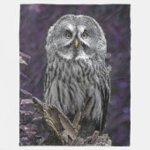 Paarse Grote Grijze Owl Blanket Fleece Deken (Voorkant)