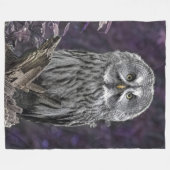 Paarse Grote Grijze Owl Blanket Fleece Deken (Voorkant (Horizontaal))