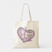 Paarse grote hart verpleegkundige tote bag (Achterkant)