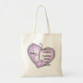Paarse grote hart verpleegkundige tote bag (Voorkant)