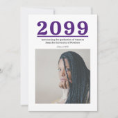 Paarse grote nummers twee-foto Afstuderen (Voorkant)