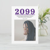 Paarse grote nummers twee-foto Afstuderen (Staand voorkant)