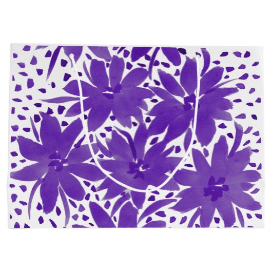 Paarse, grote, op maat gemaakte, platte tas met wi groot cadeauzakje (Achterkant)