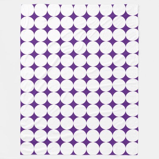 Paarse grote witte polka punten fleece deken (Voorkant)