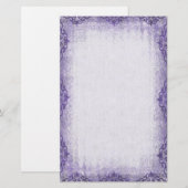 Paarse  Grunge Border Briefpapier (Voorkant / Achterkant)