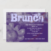 Paarse Grunge Brunch Party Kaart (Voorkant)