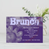 Paarse Grunge Brunch Party Kaart (Staand voorkant)