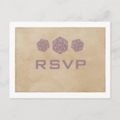 Paarse Grunge D20-ijsgamer RSVP-Briefkaart Uitnodiging Briefkaart (Voorkant)