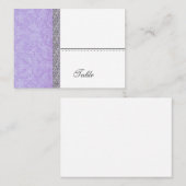 Paarse Grunge Damask Place Card - Huwelijksfeest Plaatskaartje (Voorkant / Achterkant)