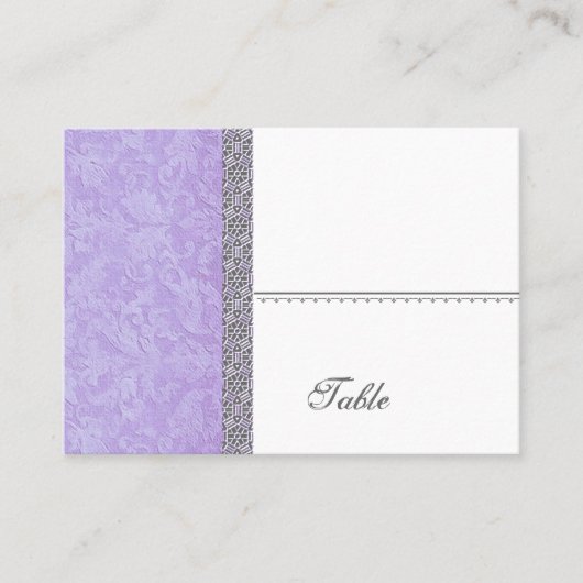 Paarse Grunge Damask Place Card - Huwelijksfeest Plaatskaartje (Voorkant)