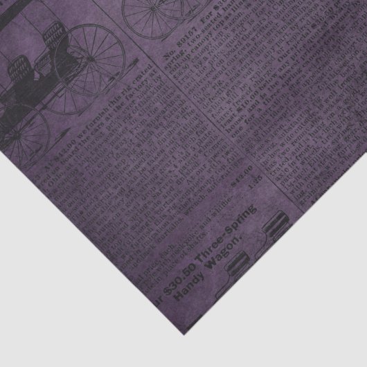 Paarse Grunge Distress krant Tissuepapier (Detail)