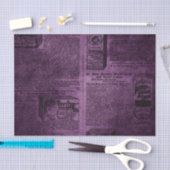 Paarse Grunge Distress  krant Tissuepapier (Craft)