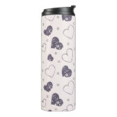 Paarse Grunge Harten Thermosbeker (Gedraaid links)