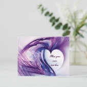 Paarse Grunge Heart Briefkaart (Staand voorkant)