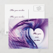 Paarse Grunge Heart Briefkaart (Voorkant / Achterkant)