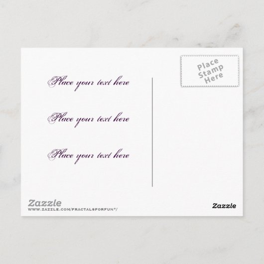 Paarse Grunge Heart Briefkaart (Achterkant)