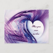 Paarse Grunge Heart Briefkaart (Voorkant)