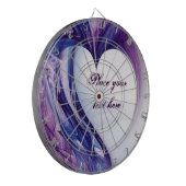 Paarse Grunge Heart Dartbord (Voorkant Links)