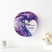 Paarse Grunge Heart Grote Klok (Huis)