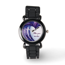 Paarse Grunge Heart Horloge