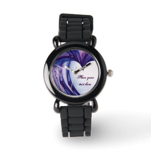 Paarse Grunge Heart Horloge