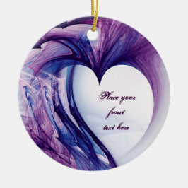 Paarse Grunge Heart Keramisch Ornament