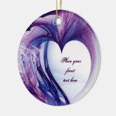 Paarse Grunge Heart Keramisch Ornament (Links)