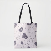 Paarse Grunge Hearts Canvas tas (Voorkant)