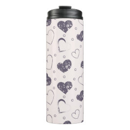 Paarse Grunge Hearts Thermosbeker