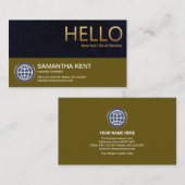 Paarse Grunge Layer Gold Hallo Founder CEO Visitekaartje (Voorkant / Achterkant)