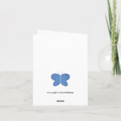 Paarse Grunge madeliefjes en vlinder bedankkaart (Achterkant)