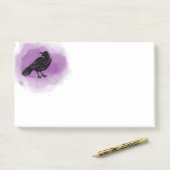 Paarse Grunge Raven Post-it Notes (Op bureau)