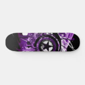 Paarse grunge ster persoonlijk skateboard (Horizontaal)