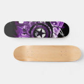 Paarse grunge ster persoonlijk skateboard (Horizontaal)