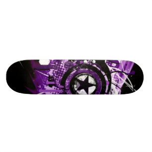 Paarse grunge ster persoonlijk skateboard