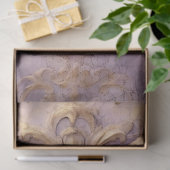  paarse grunge wand gouden folie barok tissuepapier (Geschenk)