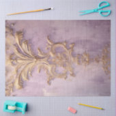  paarse grunge wand gouden folie barok tissuepapier (Craft)