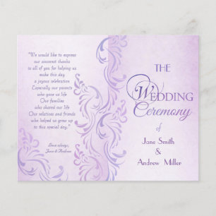 Paarse grungy Wedding-programma's