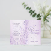 Paarse grungy Wedding-programma's (Staand voorkant)