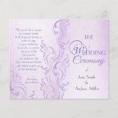 Paarse grungy Wedding-programma's (Voorkant)