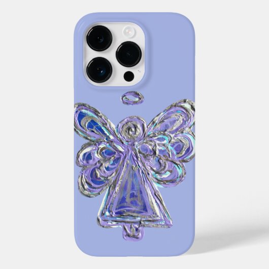 Paarse Guardian Angel Art Custom iPhone Case (Achterkant)