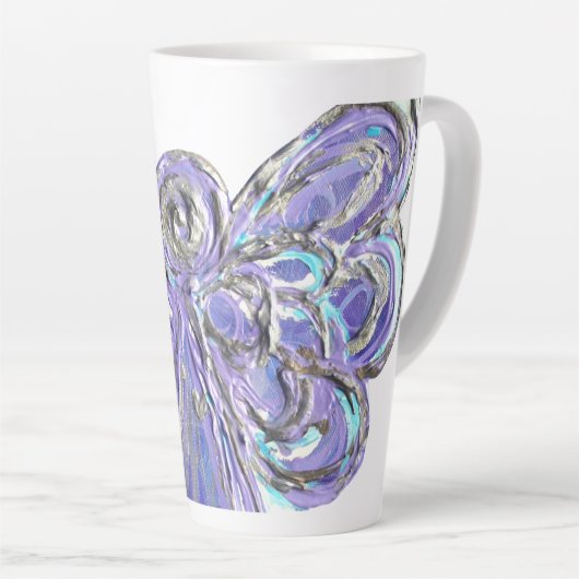 Paarse Guardian Angel Art Custom Latte Mok Cup (Rechterhoek)