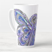 Paarse Guardian Angel Art Custom Latte Mok Cup (Linkerhoek)